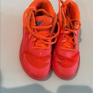 Kids Puma x LaMelo Basketball Shoes Bright Red-Orange Size US 13C
